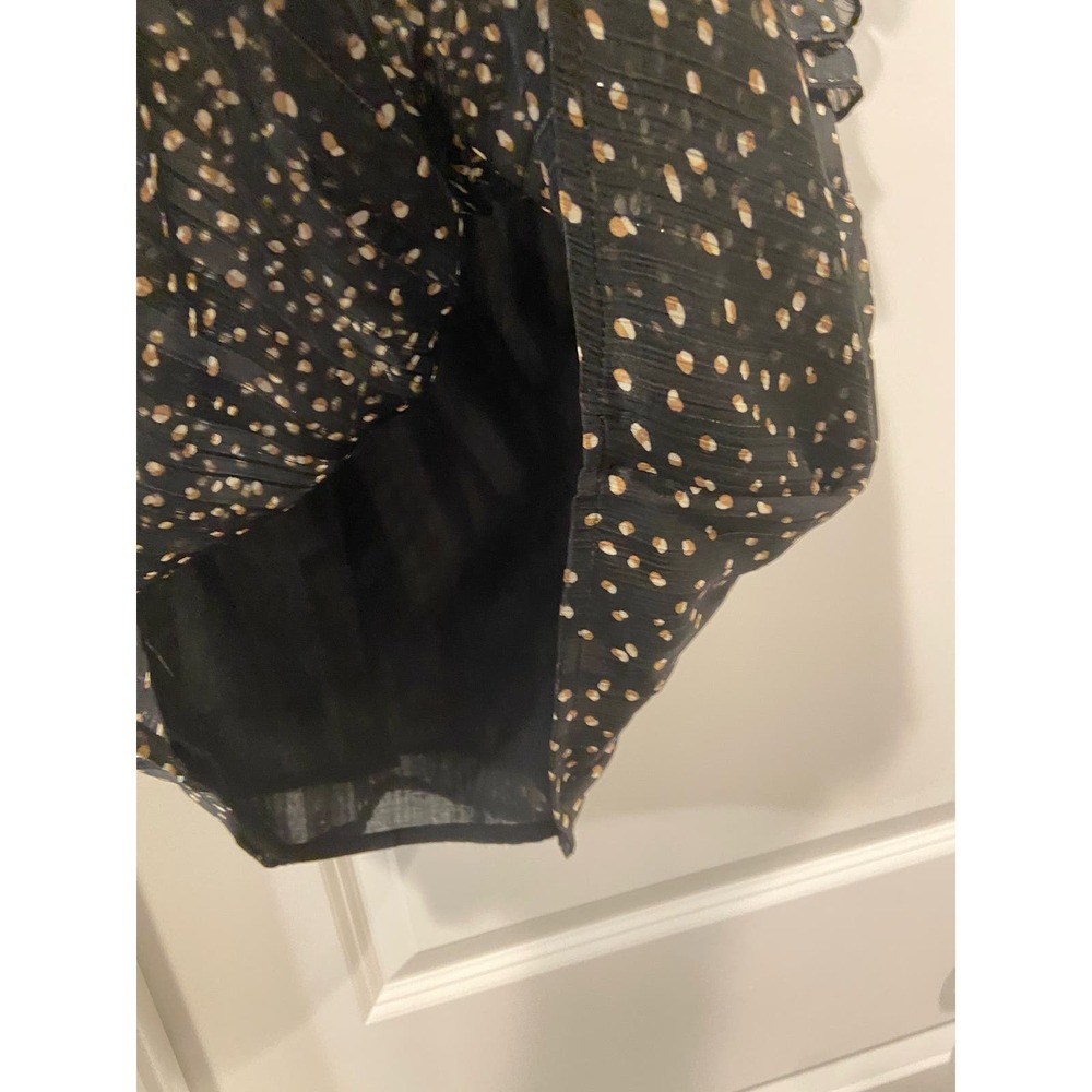 Umgee Size Small Ruffle top, metallic sheer - Picture 3 of 5